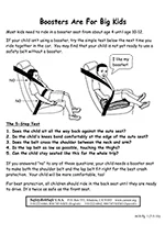 Injury attorney infographic: Proper sitting position for children in vehicles to prevent injuries.
