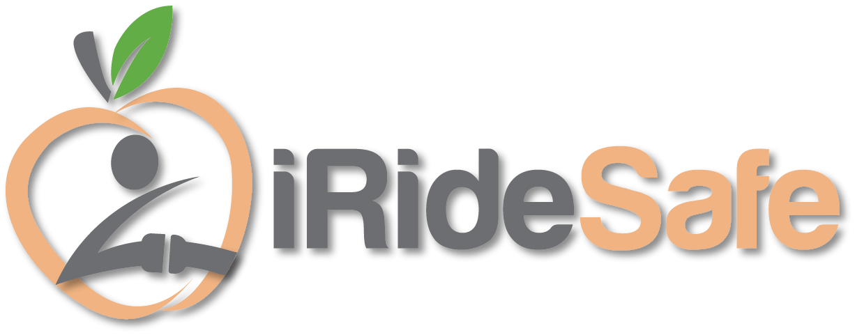 iRide Safe logo: Stylized figure with leaf, promoting safe riding and injury prevention