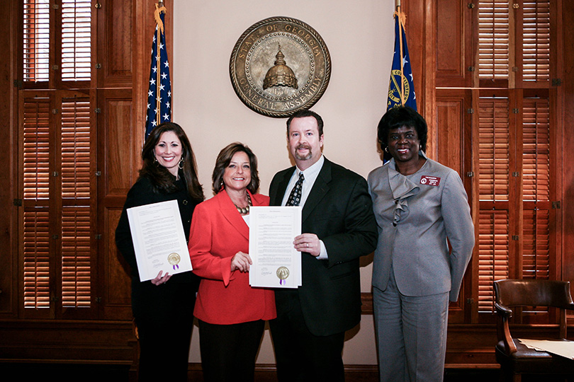 Montlick & Associates, Director of Community Programs Melinda Jeffress, Founders of Children Without A Voice (CWAV) Lin Seahorn and Bill Mattson, and Georgia State Representative Pamela Dickerson (District 113)