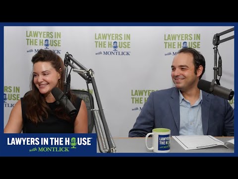 Injury lawyers in studio discussing legal matters on Lawyers in the House podcast, smiling at camera