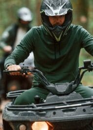 A man riding an ATV